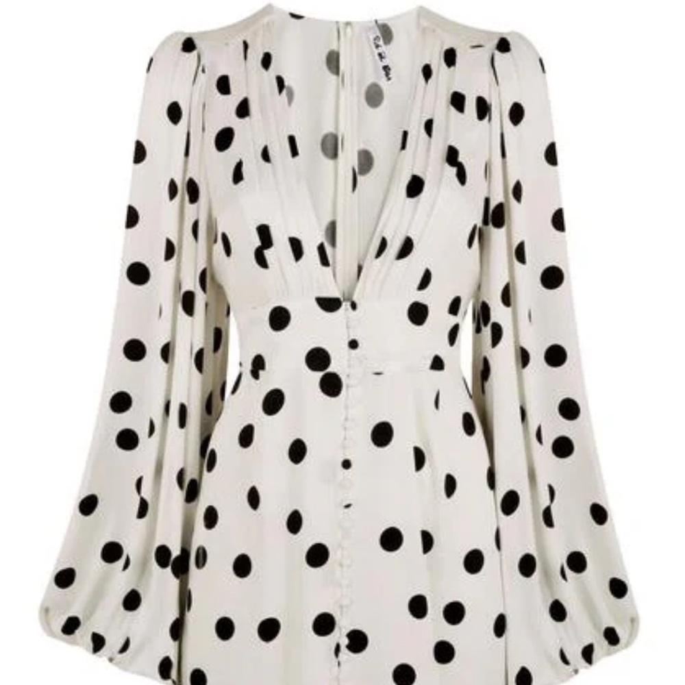 Rat & Boa Black and White Polka Dot Mini Dress
